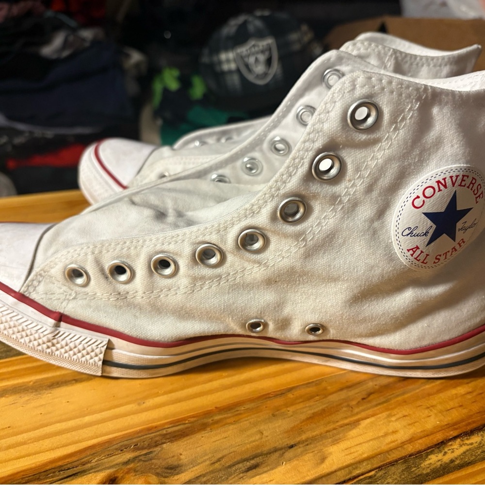 Converse Kids White High-Top Sneakers - Picture 4 of 11